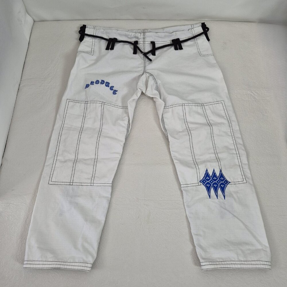 Brazilian Jiu Jitsu A1 Ripstop Gi Pants White Blue Embroidered